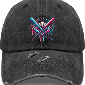 Baseball Cap Womens Distressed Vintage Cotton Snapback Sun Hat Baseball Design